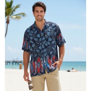 InGear Hawaiian Shirt Surfboard Surf Board Button Front Mens Size 2XL